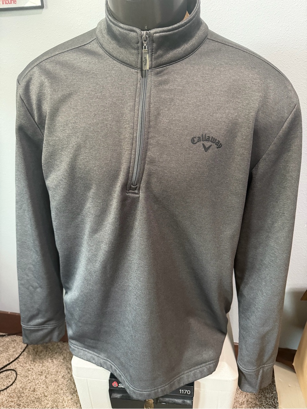 Callaway Men's XL Gray Quarter-Zip Sweater